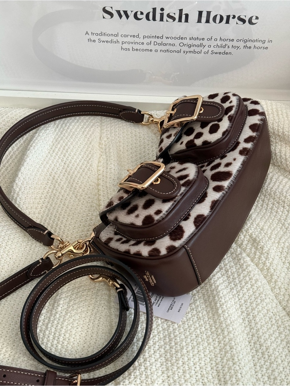 Coach Ashton Shoulder Bag In Haircalf Im/Dark Brown Chalk ces67 - Picture 7 of 10